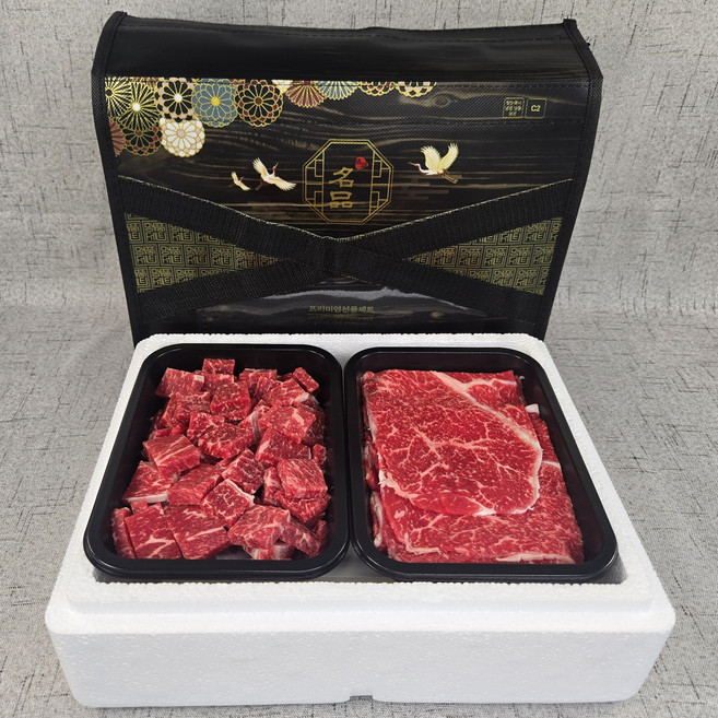 1++ 투뿔 한우 선물세트 명작 1호 (국거리300g 불고기300g) 총600g, 1개