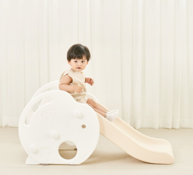 [아이팜] 애플 베이비 유아 미끄럼틀 높낮이가능, 베이지, 베이지, 1개