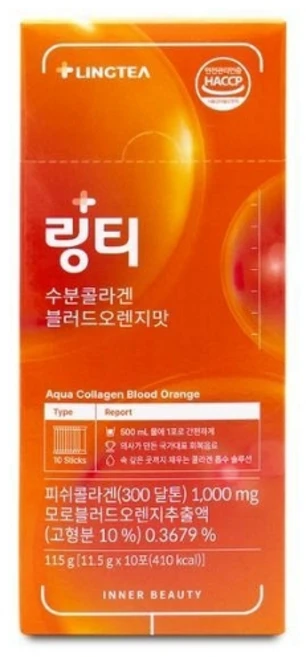 링티 수분콜라겐 블러드오렌지맛 분말 스틱 10p, 115g, 1개 - 쿠팡