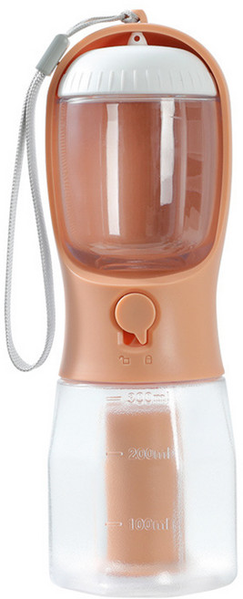 체리레이 반려동물 멀티기능 휴대용 접이식 물병 [1140], 300ML, 1개, 코랄