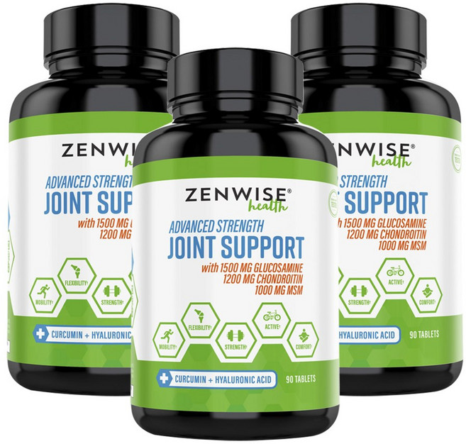 ZENWISE MSM葡萄糖胺&軟骨素錠, 90錠, 3罐