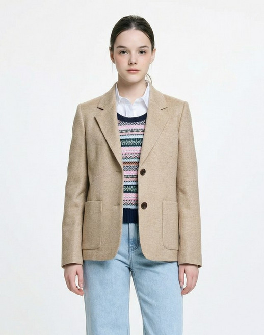 26SS 울폴리 테일러드 자켓 베이지 HSJA6B203I2