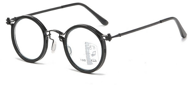 【維新光學】變色漸進多焦點遠近兩用圓框老花眼鏡