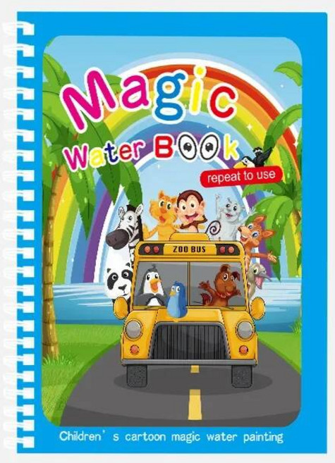 어린이를위한 마법의 물 그림 책 몬테소리 어린이 재사용 가능한 색칠하기 감각 조기 교육 학습 장난감 211378, Traffic With 1 pen