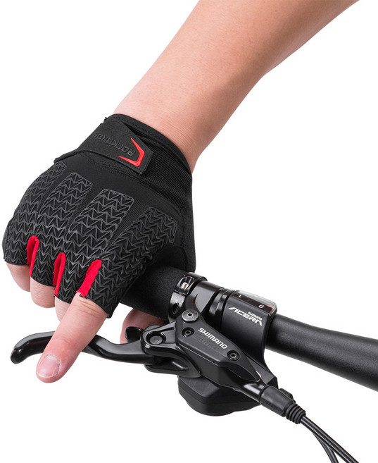 킥보드 장갑 자전거 반장갑 젤패드 락브로스, 블랙