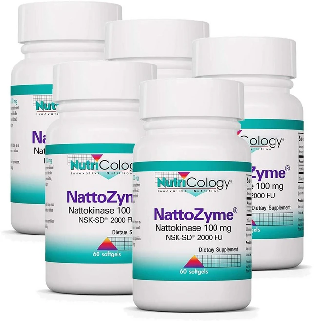 뉴트리콜로지 나토자임 100mg 나토키나제 소프트젤 Nutricology NattoZyme Nattokinase NSK-SD, 60정, 5개 - 쿠팡
