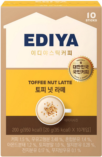 이디야 토피넛 라떼, 20g, 10개입, 1개