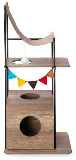아이리스 오야마 고양이 장난감 고양이 우디 선반 브라운 PUS130 높이 130cm, 1개, 상세페이지 참조