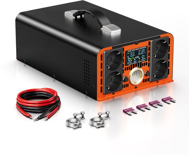HOULI 한식 차량용 인버터 인버터 전력 변환기 3000W/5000W/6000W/7000W/10000W 다양한 모델 차량용 전원 변환기 RV 캠핑용 인버터, 1개, 최대 7000W 12V