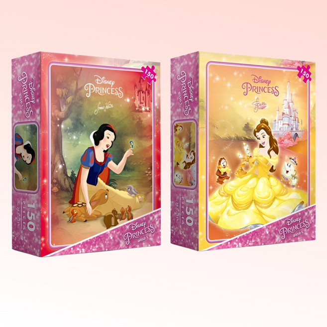 디즈니 퍼즐 세트 신데렐라 미녀와야수 백설공주, 백설공주+미녀와야수(D150-1,5), 1세트, 150피스