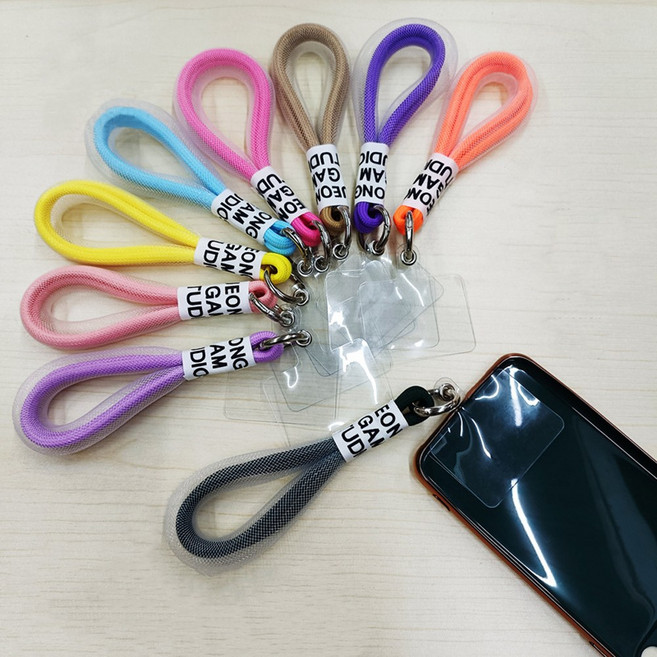 핸드폰 고리 손목 핑거 핸드형 로프 스트랩 줄 3개 세트, 1세트, 퍼플+블루+블랙