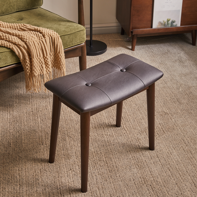 에코소라노 원목 가죽 화장대 피아노 콘솔 보조의자, 1개, 그레이RF-DZ1012