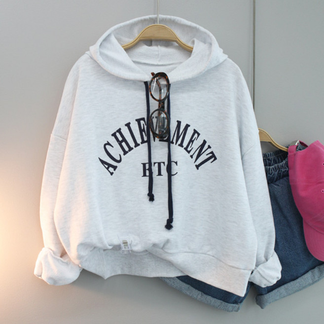 달콩 여성 루즈핏 봄신상 후드티 BTC레터링후드맨투맨