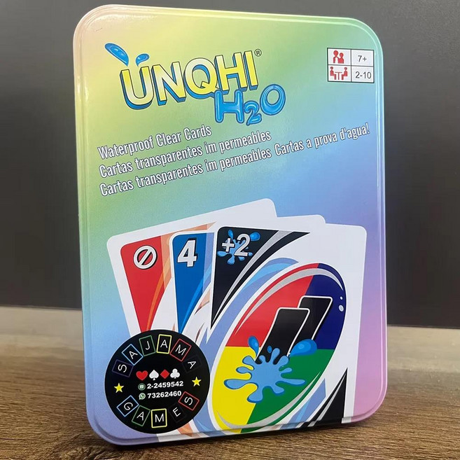 Uno No Mercy 게임 보드 철 상자 H2O UNO 테이블 가족 파티 엔터테인먼트 장난감 어린이 생일 선물, 02 Iron Box