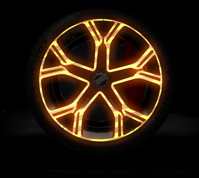 [오카] 전차종 휠 스티커 마이크로 프리즘 반사 리플렉터 시트지 튜닝 용품 토레스 쏘렌토 페이스리프트 더뉴팰리세이드 아반떼CN7 QM6 셀토스 카니발 레이 K5 EV6 니로, [오카] 오렌지, 1세트