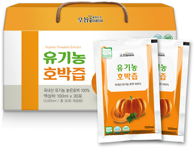 황지네이처 국내산 유기농 늙은 호박즙 100ml 30개