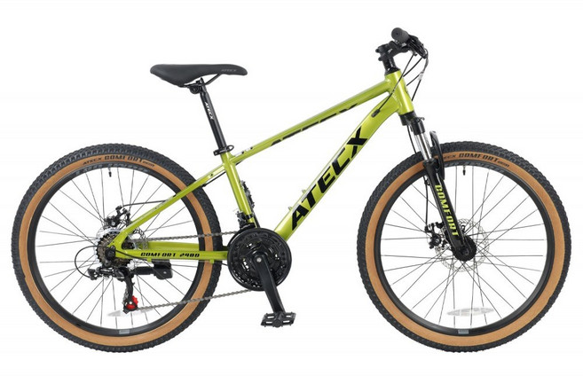 ATECX 아텍스 컴포트240D 24년형 24인치 21단 알루미늄 MTB 자전거 완조립, 1개, 170cm, 올리브그린/완조립