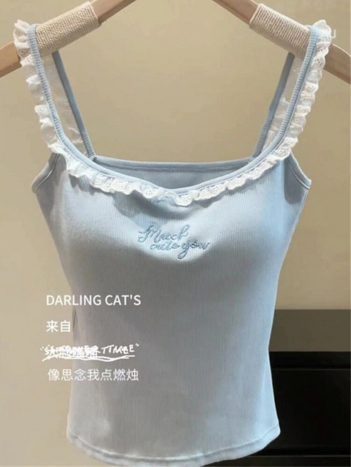 蕾絲刺繡吊帶背心