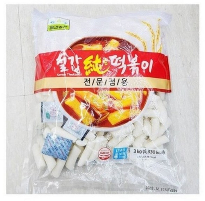 칠갑 떡볶이떡 3kg 4개 한박스