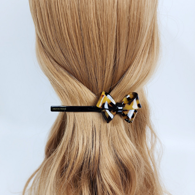시크몽 프랑스핀 호피 퓨어 볼드 나비리본 12 cm 뉴슬림 자동핀