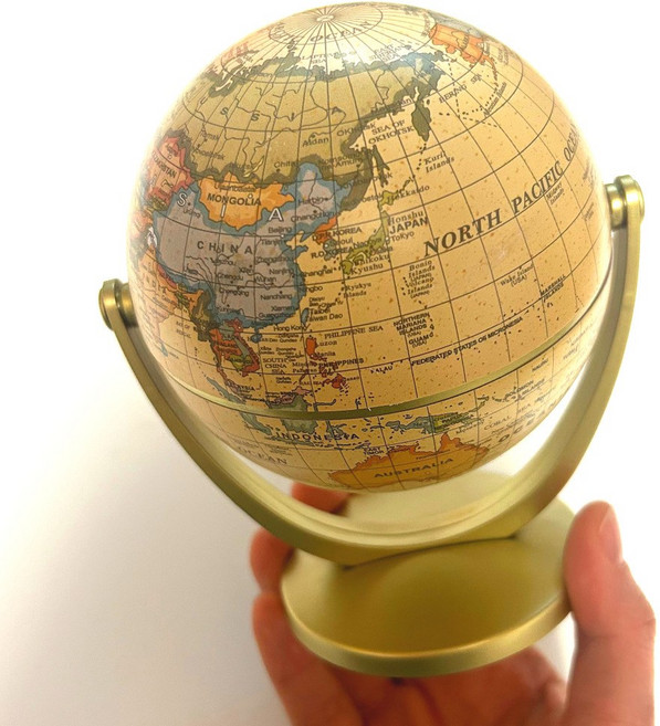 지름 10cm 미니사이즈 지구본 탁상용 작은지구본, 골드