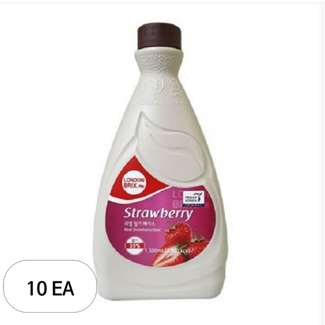 런던브릭스 리얼 딸기 음료 베이스, 1.5L, 10개