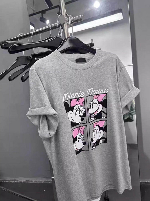 2컬러 미니마우스 루즈핏 반팔 티셔츠