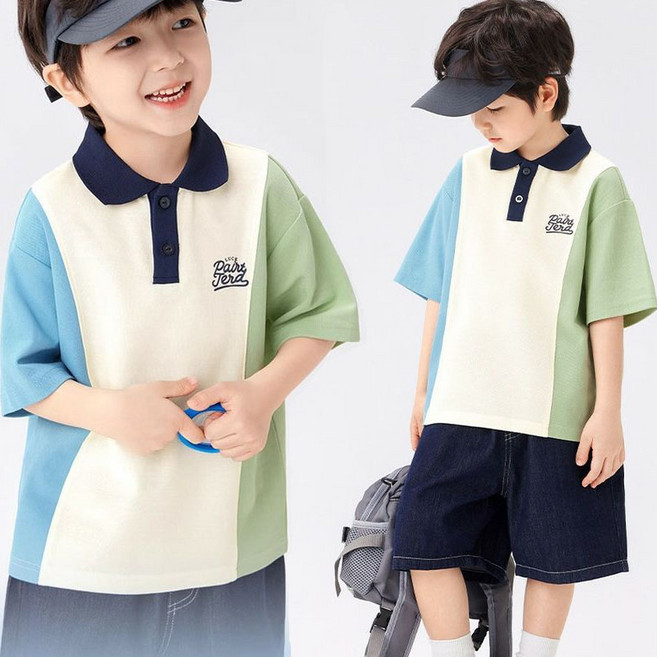키즈목마 2025 여름 남아 폴로 티셔츠 주니어 반팔티 초등남아 반팔 카라 상의608