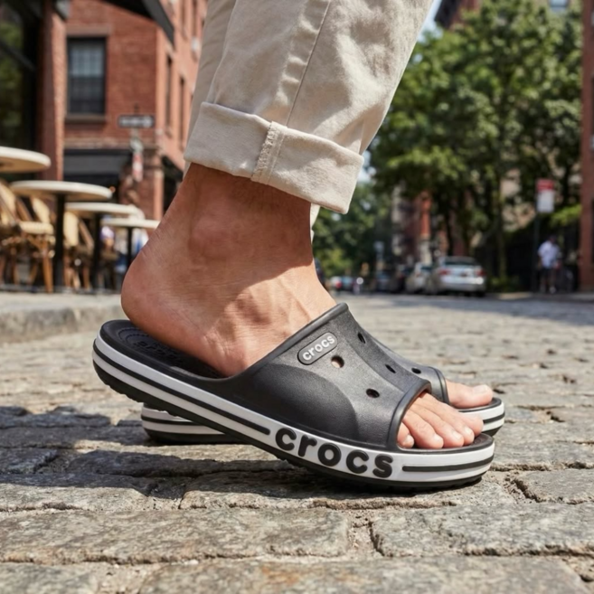 크록스 공용 바야밴드 슬라이드 블랙