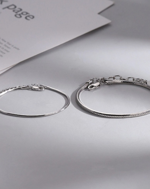 리브하모 스네이크 체인 실버 우정팔찌 커플 팔찌
