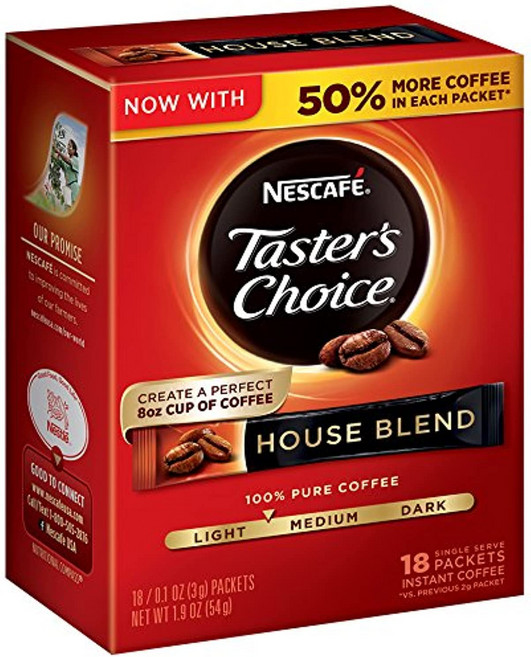 네스카페 테이스터스 초이스 프렌치 5개 로스트 인스턴트 커피 싱글 서브 스틱 14.7g, 1.9 Ounce (Pack of 1), 1개입