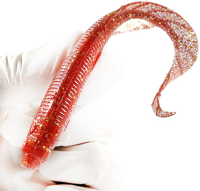 캣츠크로우 모비딕테일 광어다운샷웜 광어웜 다크레드 12.7cm(5인치)