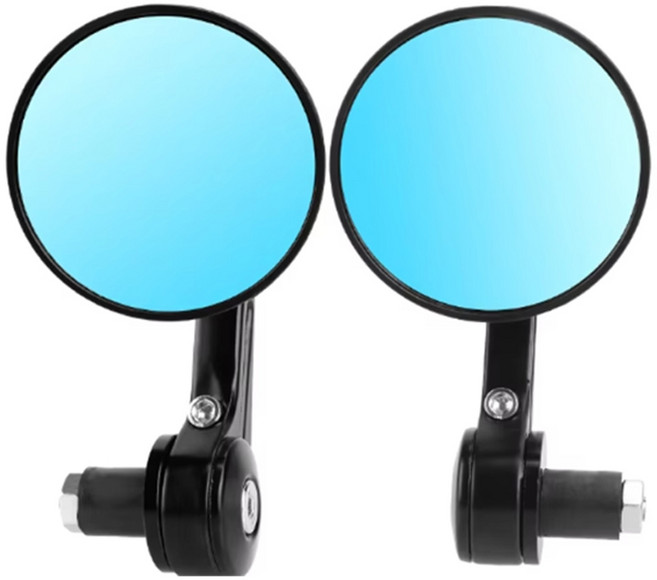오토바이 원형 바엔드 미러 백미러 네이키드 핸들바 사이드미러 범용 호환, (선택1번)원형바엔드미러(낱개2개), 2개