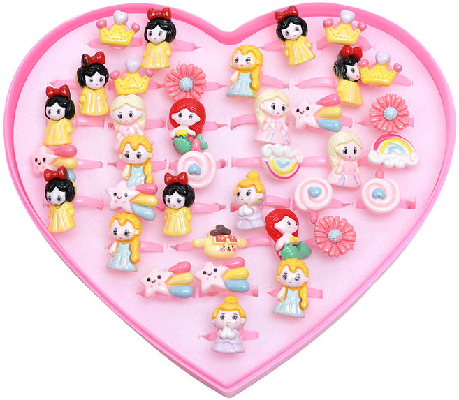 프린세스 반지36종 모음 아동 유아 어린이 보석 반지