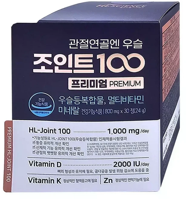 안정환 관절연골엔 우슬 조인트 100 프리미엄 우슬등복합물 30정 1통 15일분, 1개