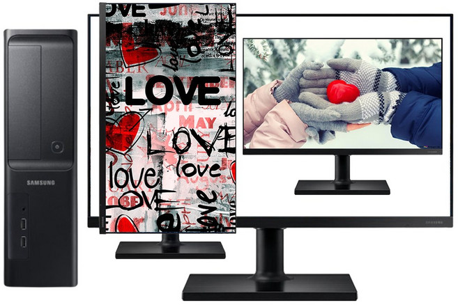 삼성 슬림형 컴퓨터 모니터 풀세트 윈도우11, 블랙 무선마우스 무선키보드 장패드 스피커 무선랜, S7 i5-6400 24T452, 240GB, 16GB, WIN11 Pro