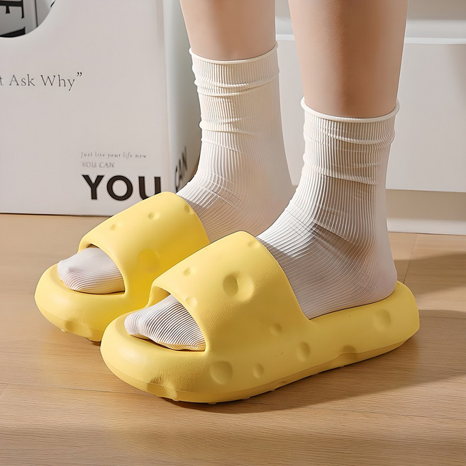 에버하우스 치즈 미끄럼 방지 슬리퍼, 치즈옐로우, 1개