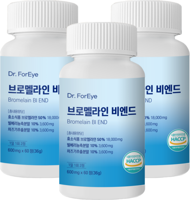 닥터포아이 브로멜라인 비엔드 아이 빌베리 차즈기, 3개, 60정