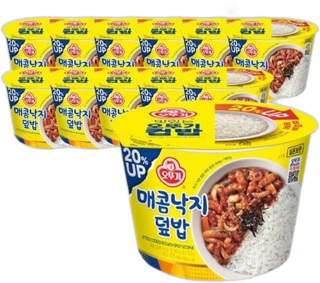 오늘출발 오뚜기 매콤낙지덮밥 컵밥, 280g, 12개