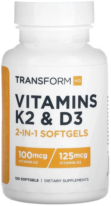 TransformHQ 비타민K2 및 D3 소프트젤 120정, TransformHQ비타민K2및D3소프트젤120정 - 쿠팡