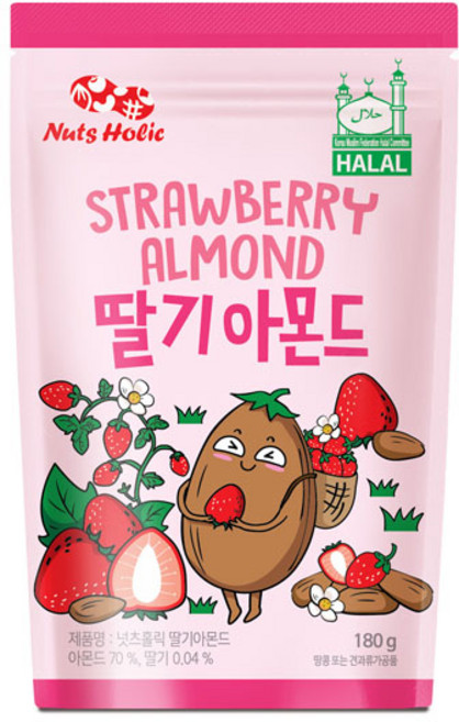 하루견과 넛츠홀릭 HALAL 딸기아몬드 할랄 180g, 1개