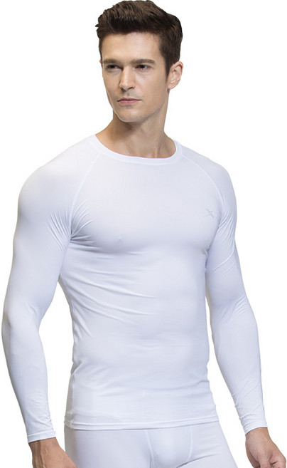 기어엑스 남성 고급여름 긴팔라운드넥 냉감 언더레이어 상의