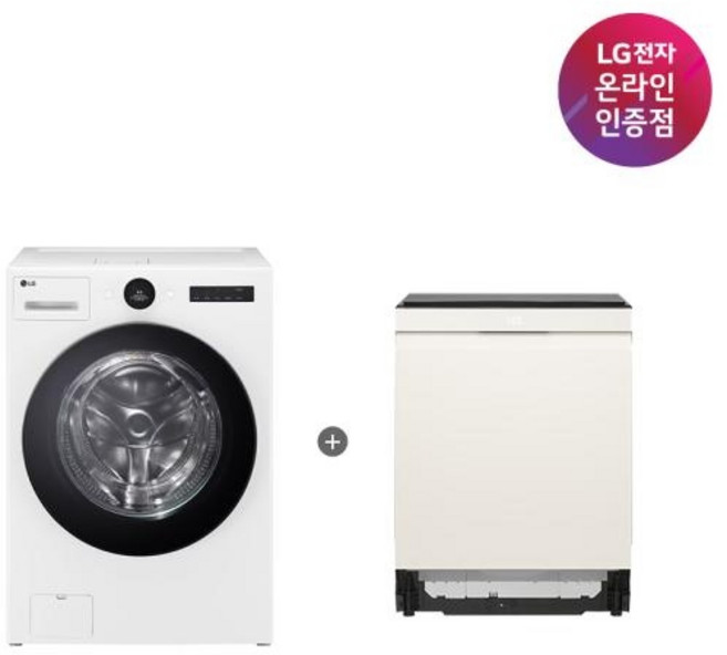 (LG전자) (세트상품) TROMM 오브제컬렉션 워시콤보(25kg/15kg/릴리화이트) + DIOS 식기세척기(14인용/네이처베이지) (FH25WA+DUE6BGL1E), 상세페이지 참조, FH25WA+DUE6BGL1E