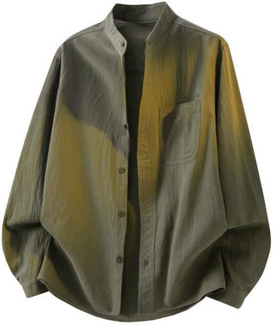 【棉麻立領】男士襯衫 長袖襯衫 休閒襯衫 韓版襯衫 大碼襯衫 純色百搭 工廠直銷 商務通勤 春秋季必備