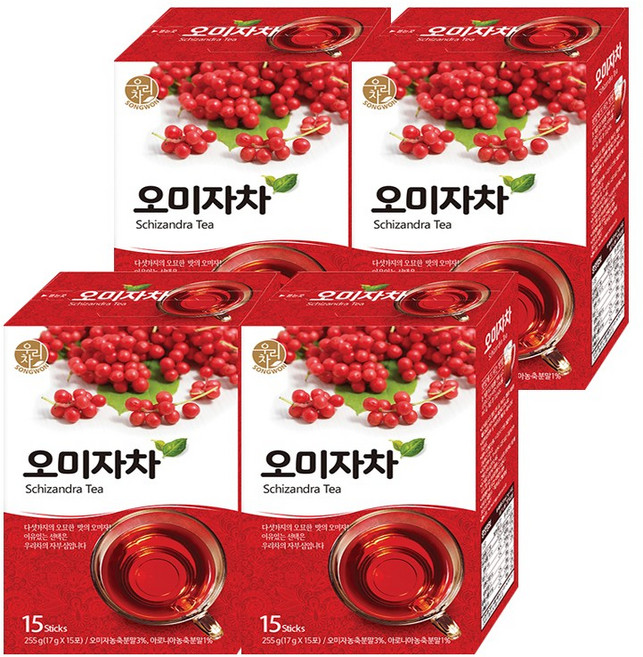 석류오미자차 15T/송원식품-4개, 17g, 15개입, 4개