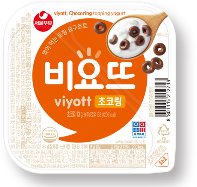서울우유 비요뜨 초코링, 138g, 24개