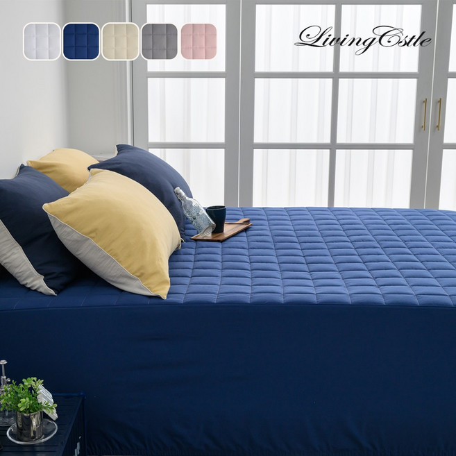 국산 리빙캐슬 누빔 모던코튼 순면 매트리스커버
