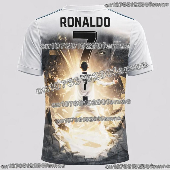 크리스티아누 호날두 축구 유니폼 팬들 프린트 건조 스포츠 티셔츠 야외 활동에 적합