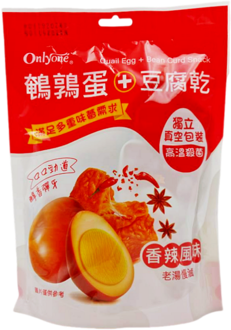 Onlyone 鵪鶉蛋+豆腐乾 香辣風味 獨立真空包裝, 176g, 1套