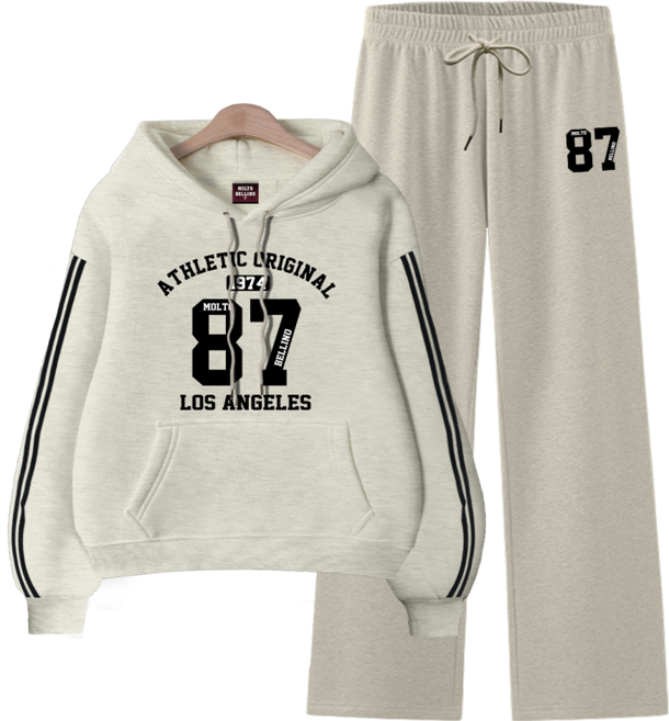 몰토벨리노 [ANSANGSA] 어슬래틱오리지널87 여성 오버핏 트랙 후드 스웻 팬츠 상하세트